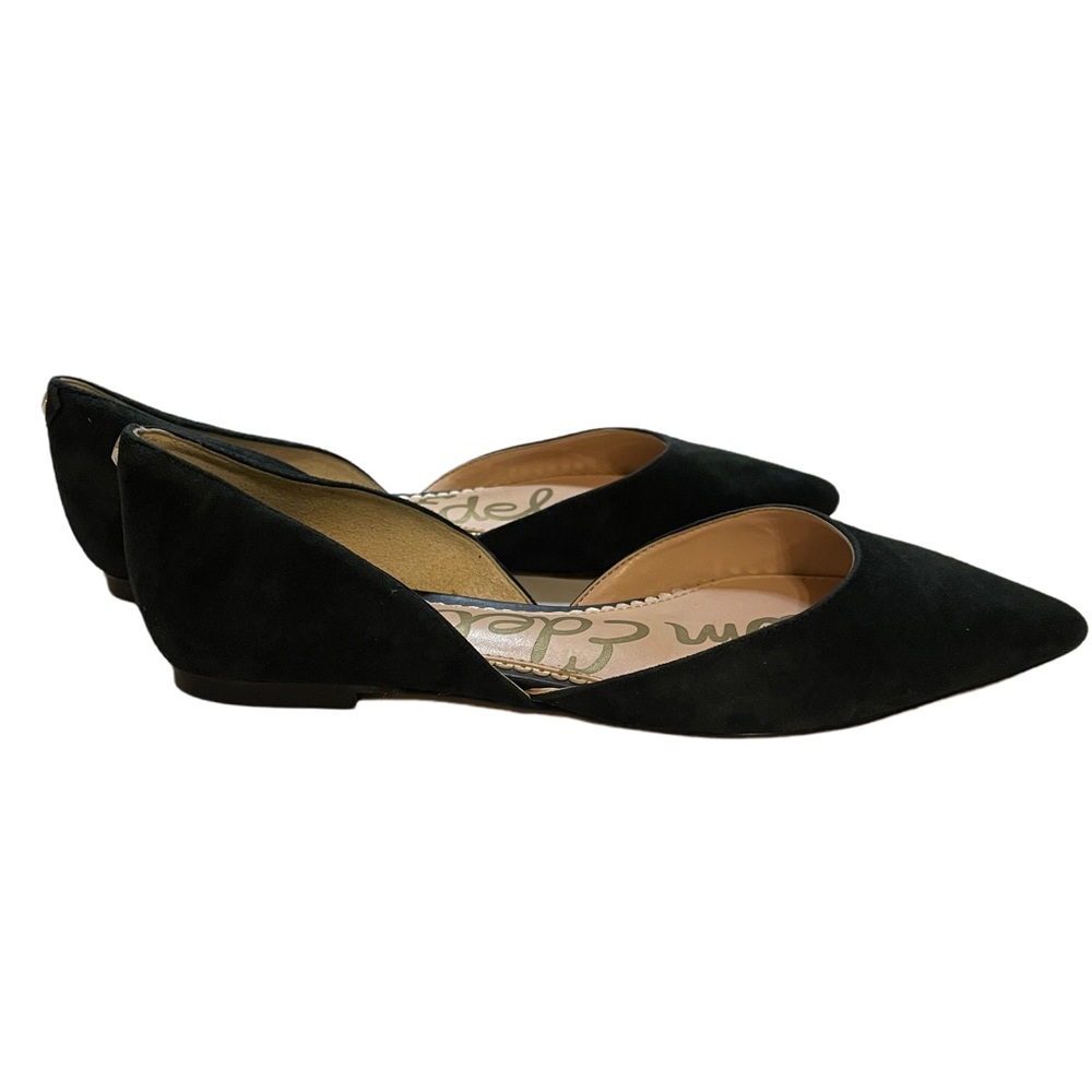 Sam Edelman Rodney Pointed Toe D’Orsay Black Suede Leather Flat